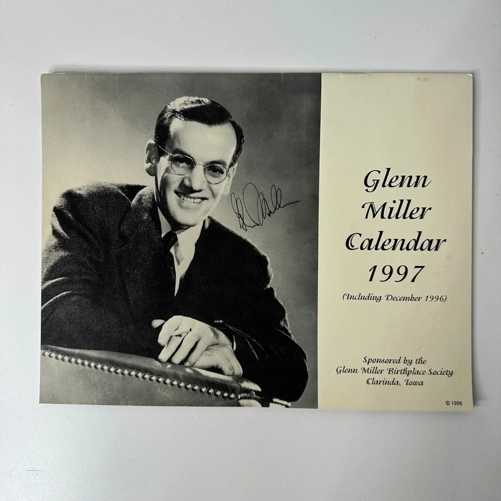Glenn Miller Birthplace Society 1997 Calendar Clarinda Iowa Big Band Jazz Vtg